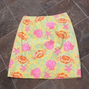 Lilly Pulitzer crabs & seashells print skirt